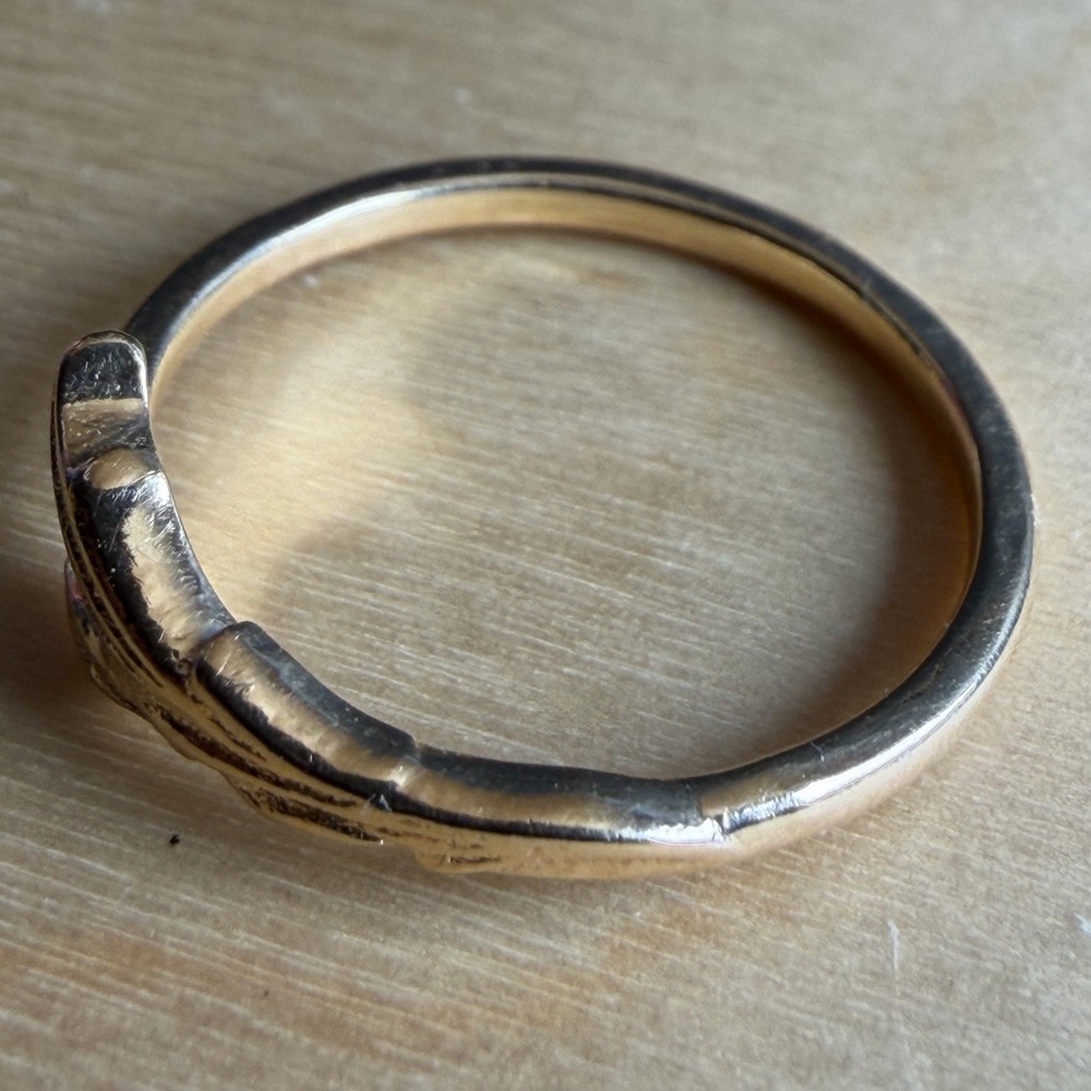 10k Yellow Gold Nature Inspired Twig Branch Ring - Picture 3 of 8